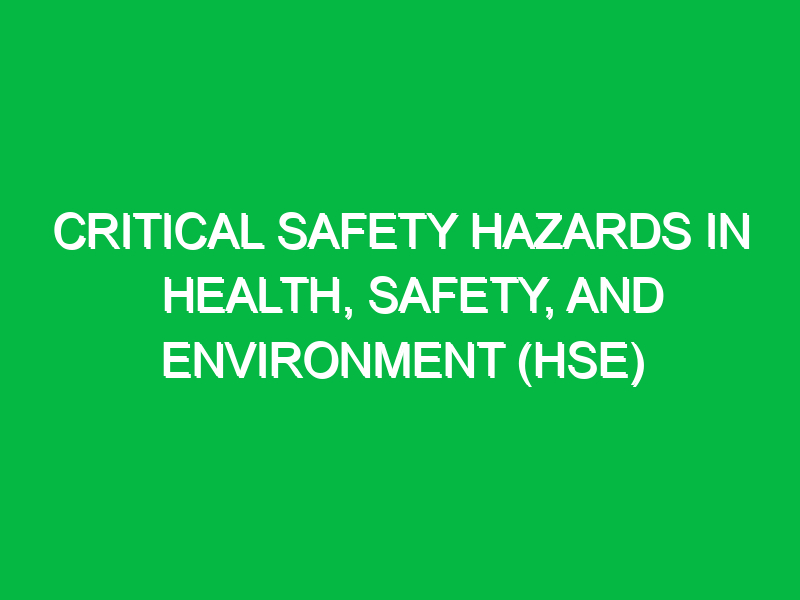 critical safety hazards in health safety and environment hse 15389