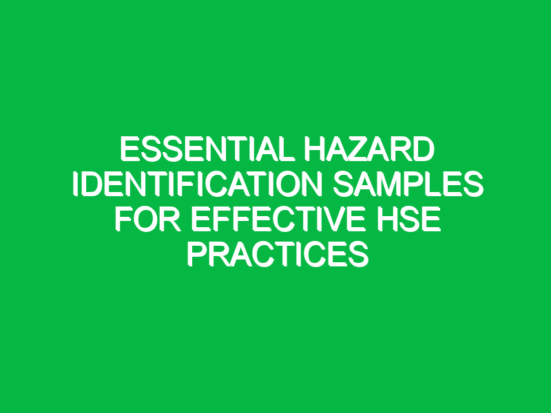 essential hazard identification samples for effective hse practices 16769