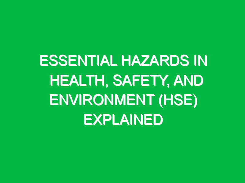 essential hazards in health safety and environment hse