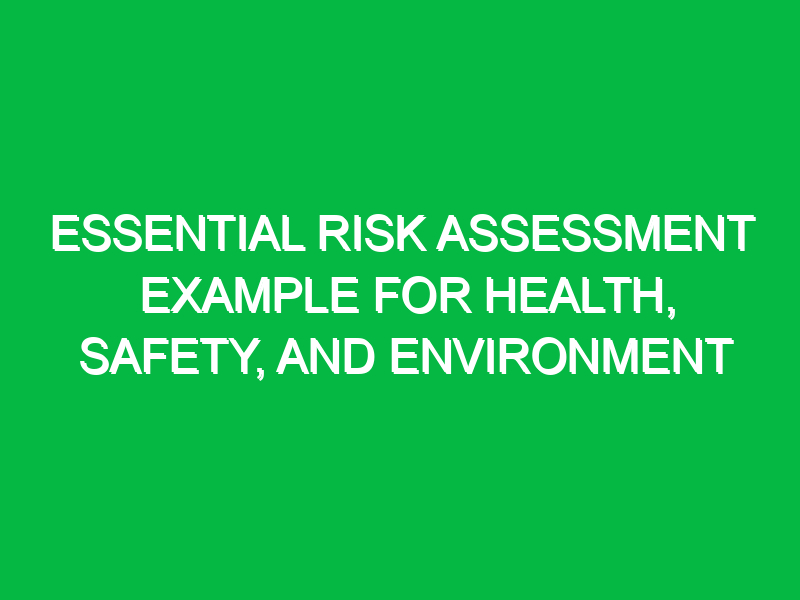 essential risk assessment example for health safety and environment 16669