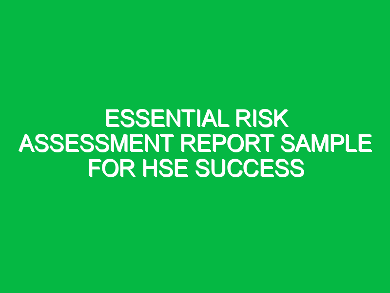 essential risk assessment report sample for hse success 16002