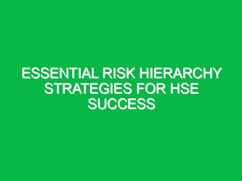 essential risk hierarchy strategies for hse success 16021