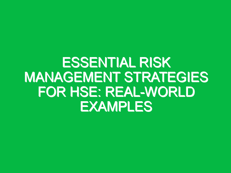 essential risk management strategies for hse real world