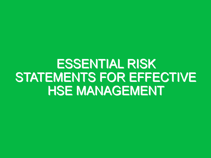 essential risk statements for effective hse management 16048