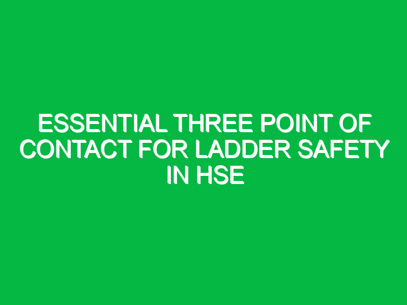 essential three point of contact for ladder safety in hse 16191