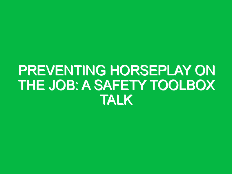 preventing horseplay on the job a safety toolbox talk 16605