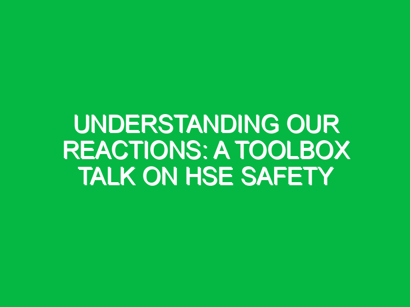 understanding our reactions a toolbox talk on hse safety 16647