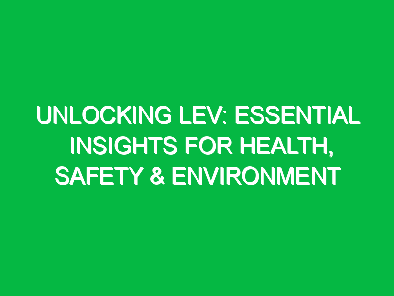 unlocking lev essential insights for health safety environment 16286