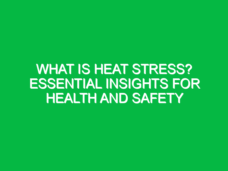 what is heat stress essential insights for health and safety 16266