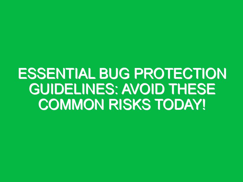 essential bug protection guidelines avoid these common risks today 17342