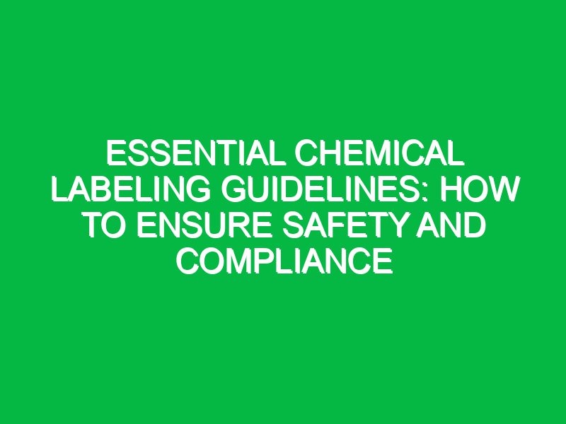 essential chemical labeling guidelines how to ensure safety and compliance 17380