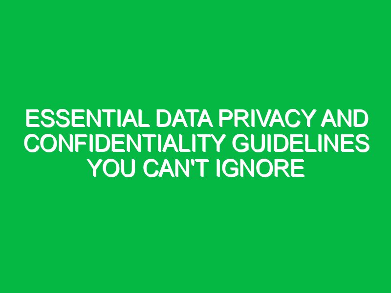 essential data privacy and confidentiality guidelines you cant ignore 17505