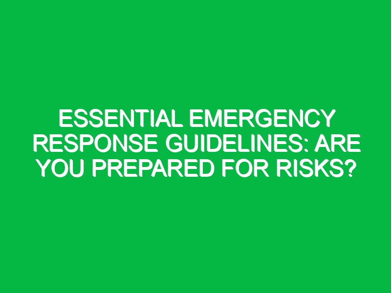 essential emergency response guidelines are you prepared for risks 17677