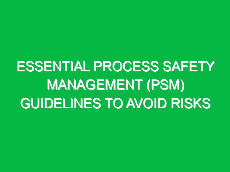 essential process safety management psm guidelines to avoid risks 17719