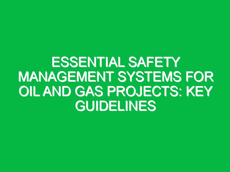 essential safety management systems for oil and gas projects key guidelines 17675